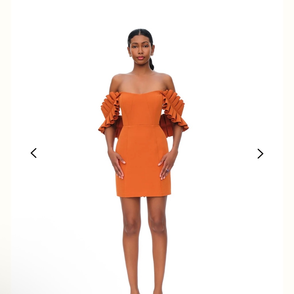 Andrea Iyamah Aso Tangerine Convertible Bodycon Mini Dress